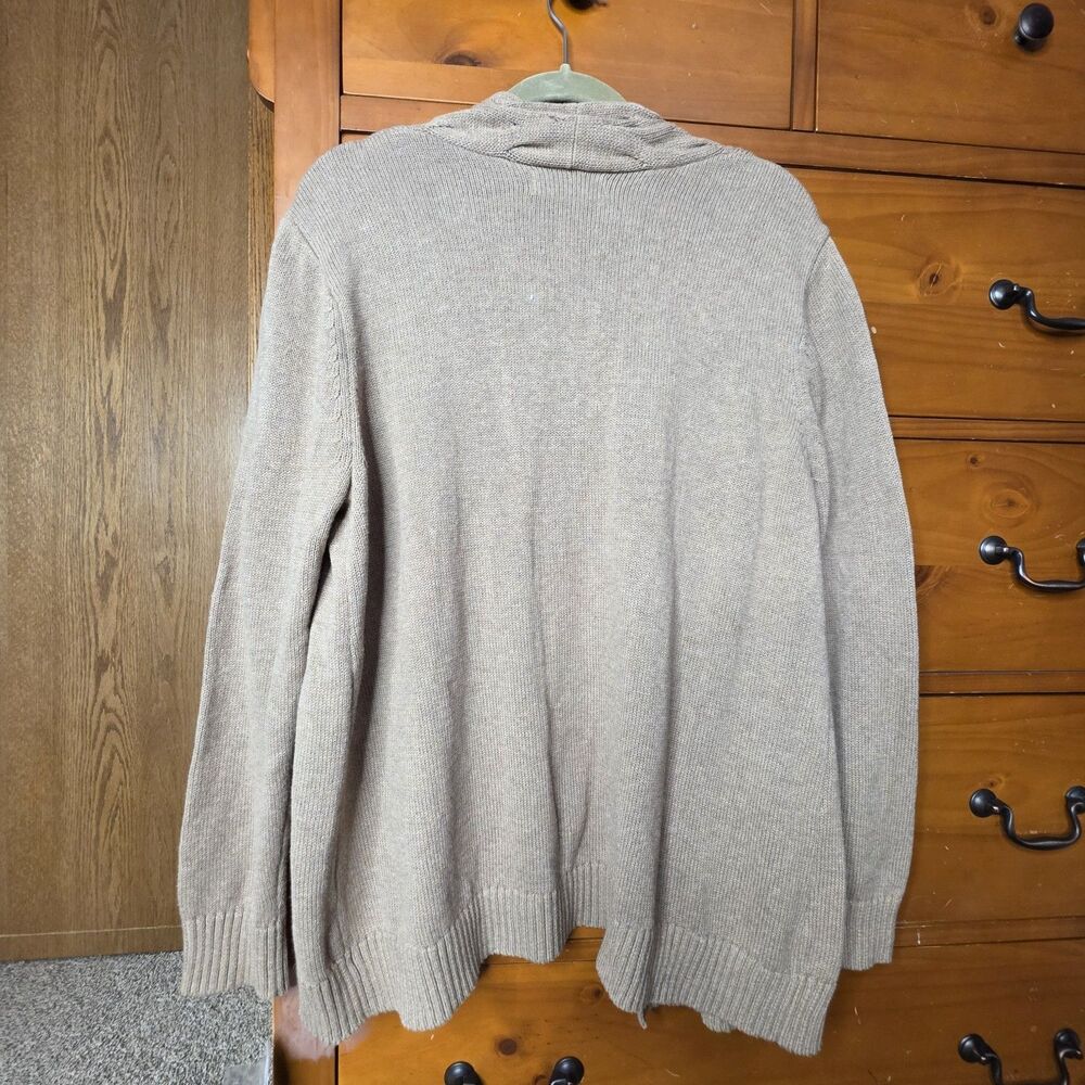 NWT Karen Scott Cardigan Size XL Tan Cotton Open Front Classic Layer - Picture 6 of 8